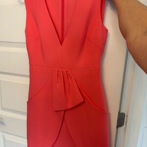 Elegant Coral Sleeveless Dress